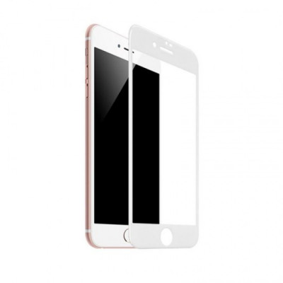 Folie sticla 9D compatibil cu IPhone 7 / 8 Alb - Contur alb foto
