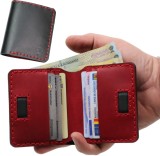 Cumpara ieftin Portofel Barbati Piele Naturala Elyk Creation Odin Negru/Rosu, Slim, Carte Identitate