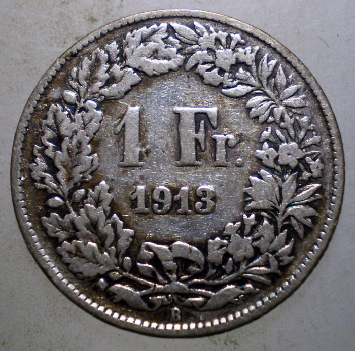 C.418 ELVETIA 1 FRANC 1913 B ARGINT