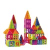 Set 60 de piese magnetice de constructie, flippy, magnetic tiles, piese mari, forme geometrice, 3 ani, abs, magnet, 20.5 x 14.5 x 12 cm, multicolor