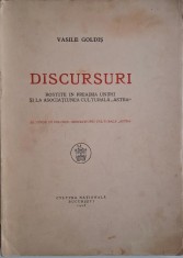 Discursuri rostite in preajma Unirii si la Asociatiunea culturala Astra ? Vasile Goldis (cu autograf) foto