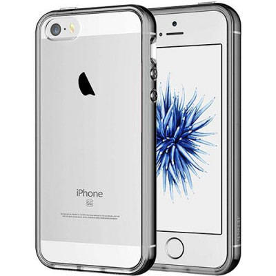 Husa telefon Bumper Silicon Apple iPhone 5c clear grey ultra slim foto