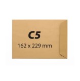 Plic C5 RTC, 162 x 229 mm, kraft, siliconic, 25 buc/set, hartie natur natur