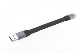 Cablu USB-A 3.2 la USB type C flat 60W T-T 0.15m Negru, ku4fa6