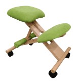 Scaun birou ergonomic textil verde picioare fag Groco 46x65x72 cm
