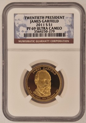 United States, SUA, Statele Unite, 1 Dollar 2011 James Garfielsd PF69 UltraCameo foto