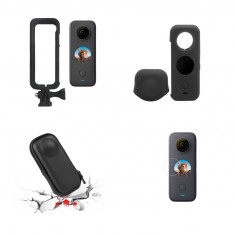 Set 4 accesorii pt insta360 one X2, Carcasa , Husa, Folie , Geanta