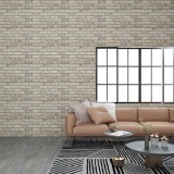 VidaXL Panouri de perete 3D, model cărămidă, nisipiu, 10 buc., EPS