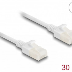 Cablu de retea RJ45 Cat.6A UTP pentru uz industrial Slim 0.3m Alb, Delock 80357