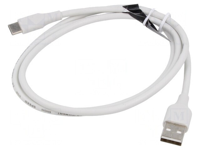 Cablu USB 2.0 A la USB C 2m Alb 480Mbps