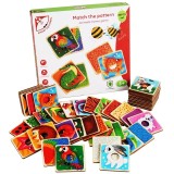 Joc Educativ Puzzle Lemn Asocieri Animale, Modele Memo Game, 24 Seturi, CX-2024
