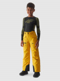 Pantaloni de schi cu bretele membrana 10000 pentru băieți - galbeni, 4F Sportswear