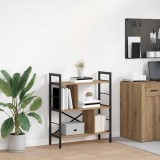 VidaXL Raft pentru cărți Stejar Artizanal 75 x 30 x 91 cm 883975