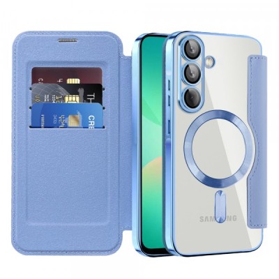 Husa MagSafe pentru Samsung Galaxy A26 A266, Techsuit, SmartMag Book, Bleu foto