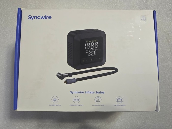 Compresor auto 12V Syncwire 280 Electric Smart Tire Pump LCD Dual Value Display , Auto-Off