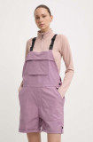Picture pantaloni scurți outdoor Foday culoarea roz, neted, high waist, WSH084