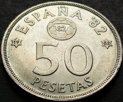 Moneda Comemorativa 50 PESETAS - SPANIA, anul 1982 *cod 113 B - EXCELENTA! foto