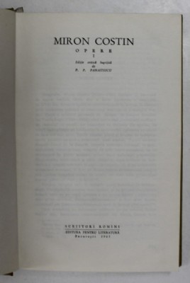 OPERE , VOLUMUL I de MIRON COSTIN , 1965 foto