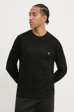 HUGO pulover din amestec de l&acirc;nă bărbați, culoarea negru, light, 50532075