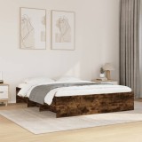 VidaXL Cadru de pat fără saltea Stejar afumat 160x200cm Lemn prelucrat