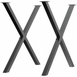 HOMCOM Suporturi pentru Mese și Birouri din Oțel &icirc;n Formă de X, Set de 2, 40x2.5x43 cm, Negru | Aosom Romania