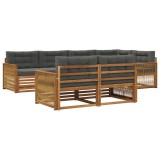 vidaXL Set de canapele de exterior cu pernă 7 pcs Natural și Antracit 3383480