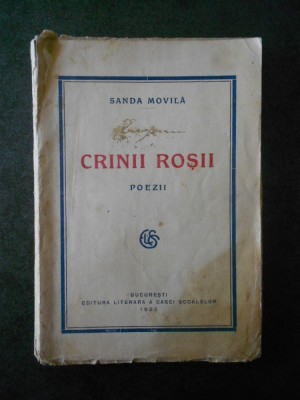 SANDA MOVILA - CRINII ROSII (1925, prima editie) foto