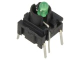 Micro&icirc;ntrerupător TACT SPST cu LED verde - MEC