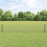 Plasa de S&acirc;rmă Sudată cu 11 Posturi U Gri 0.4 x 25 m Oțel