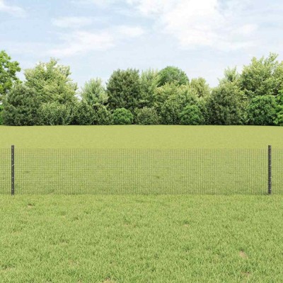 Plasa de S&amp;acirc;rmă Sudată cu 11 Posturi U Gri 0.4 x 25 m Oțel foto