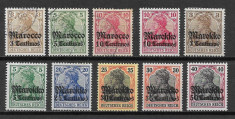 Lot timbre Germania - oficiul postal din Maroc foto