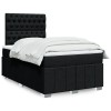 VidaXL Pat box spring cu saltea, negru, 120x200 cm, textil 3291644