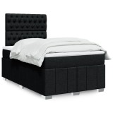 VidaXL Pat box spring cu saltea, negru, 120x200 cm, textil 3291644
