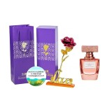 Set complet pentru Ea, parfum de femei Giordani Gold Essenza Blossom, insotit de insigna Dactylion cu mesaj motivational, cadou un trandafir rosu sufl