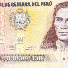 Bancnota Peru 500 Intis 1987 - P134b UNC