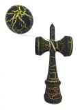 Cumpara ieftin Kendama profesionala, Bila din lemn, Negru Galben, 52KD