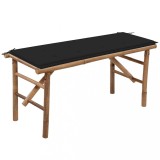 Cumpara ieftin Bancă de grădină pliabilă cu pernă, 118 cm, bambus