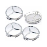 Set 4 Capace Centrale Jante compatibile MERCEDES diametru 75mm GRI