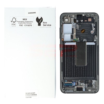 LCD+Touchscreen cu Rama Samsung Galaxy S23 5G / S911 GREEN Original Service Pack foto