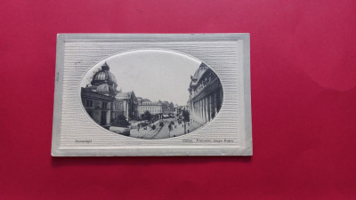 Bucuresti Calea Victoriei Posta 1910 Gofrata foto