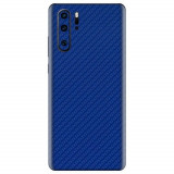 Cumpara ieftin Set Folii Skin Acoperire 360 Compatibile cu Huawei P30 Pro New Edition (Set 2) - ApcGsm Wraps Carbon Blue, Albastru, Oem