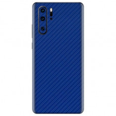 Set Folii Skin Acoperire 360 Compatibile cu Huawei P30 Pro (Set 2) - ApcGsm Wraps Carbon Blue