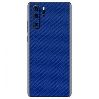 Set Folii Skin Acoperire 360 Compatibile cu Huawei P30 Pro (Set 2) - ApcGsm Wraps Carbon Blue foto