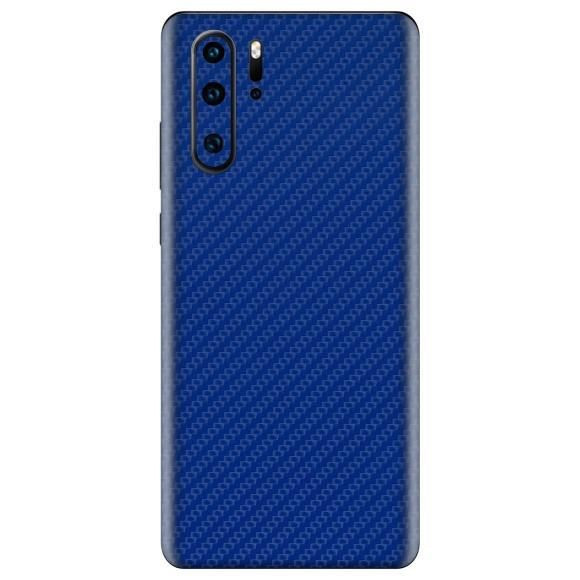 Set Folii Skin Acoperire 360 Compatibile cu Huawei P30 Pro (Set 2) - ApcGsm Wraps Carbon Blue