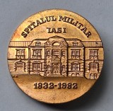 Spitalul Militar din Iasi, insigna din alama, perioada RSR