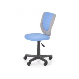 Scaun birou copii HM Toby, ergonomic, cadru polipropilena, rotativ, inaltime reglabila, 80 kg, gri/albastru