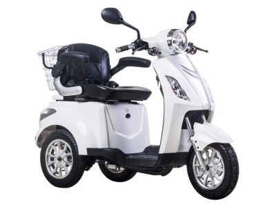 Tricicleta electrica ZT-15-D TRILUX cu EEC, motor 900W, 48V 20Ah, viteza 25km/h, autonomie 50km, nu necesita permis - Alb foto