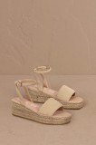 Manebi sandale din piele &icirc;ntoarsă Platforms With Strap culoarea bej, M 1.1 WJ