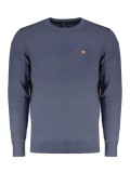 Pulover bărbați fară fermoar cu decolteu la baza g&acirc;tului, logo, Indigo, 2XL
