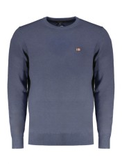 Pulover bărbați fară fermoar cu decolteu la baza g&acirc;tului, logo, Indigo, 2XL